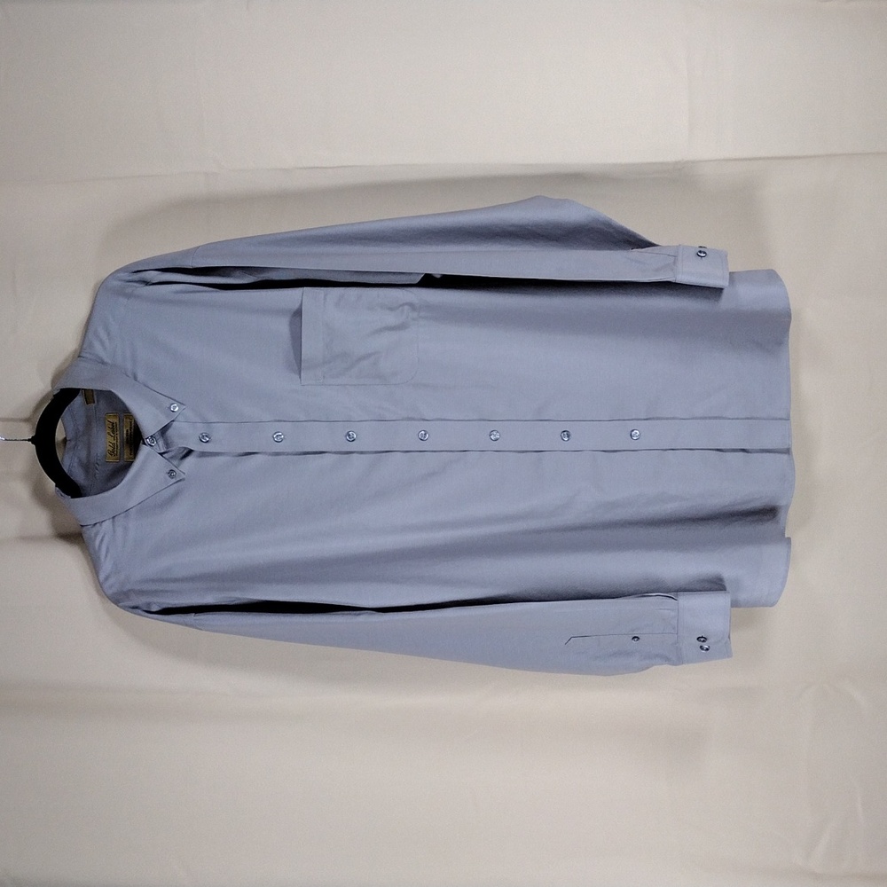 Gold Label Light Blue Non-Iron Dress Shirt Button Down Collar Long Sleeve Shirt